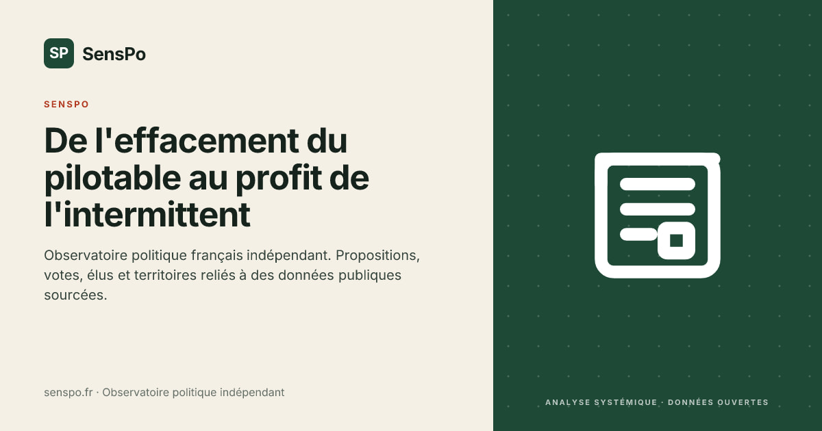 De l'effacement du pilotable au profit de l'intermittent